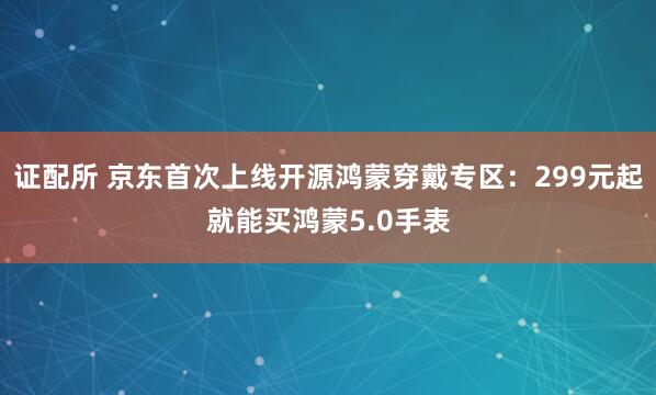 证配所 京东首次上线开源鸿蒙穿戴专区：299元起就能买鸿蒙5.0手表