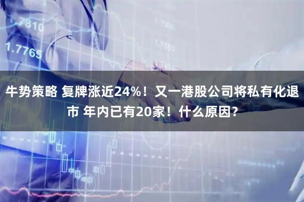 牛势策略 复牌涨近24%！又一港股公司将私有化退市 年内已有20家！什么原因？