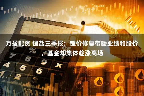 万盈配资 锂盐三季报：锂价修复带暖业绩和股价，基金却集体趁涨离场