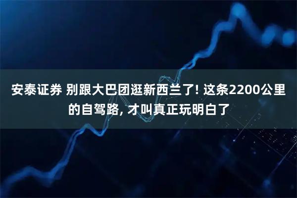 安泰证券 别跟大巴团逛新西兰了! 这条2200公里的自驾路, 才叫真正玩明白了